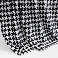 Decke SilkTouchPrint, Hahnentritt, Schwarz/Weiss, ca. 150 cm x 200 cm