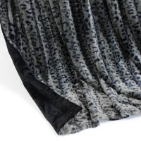Wendedecke Leopard grau/schwarz, ca. 150 cm x 200cm