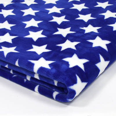 Kuscheldecke, Mikrofaserdecke, Tagesdecke, Wohndecke, Decke SilkTouchPrint  blau mit weißen Sternen, ca. 150 cm x 200 cm | Sunkidstore