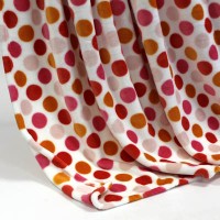 Decke SilkTouch weiss mit roten Punkten, ca. 150 cm x 200 cm